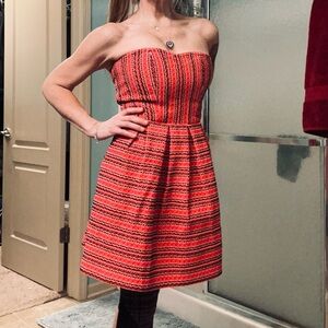 Francesca’s Aina Be fit & flare strapless dress. Sz S